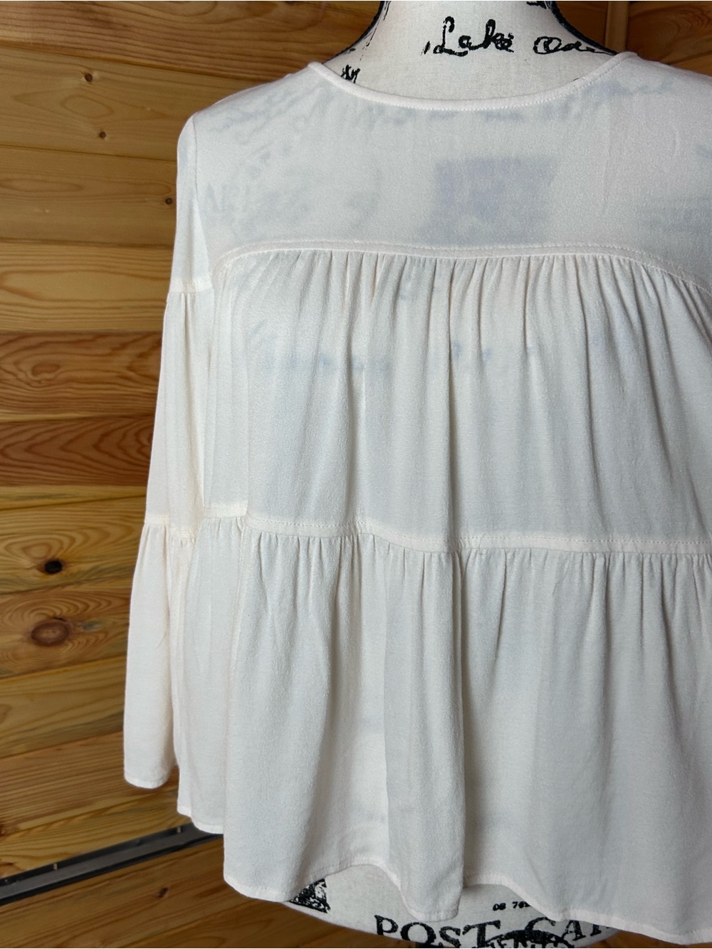 Madewell Cream Tiered Peasant Blouse - Picture 3 of 12